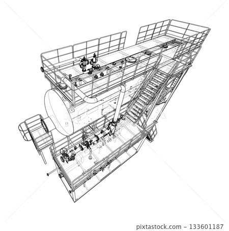 Industrial Structure Blueprint. Vector Industrial Structure Blueprint. Vector 133601187