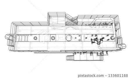 Industrial Equipment Blueprint. Vector Industrial Equipment Blueprint. Vector 133601188