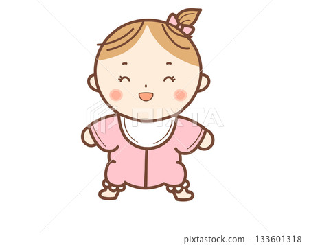 微笑女嬰插圖 微笑女嬰插圖 133601318