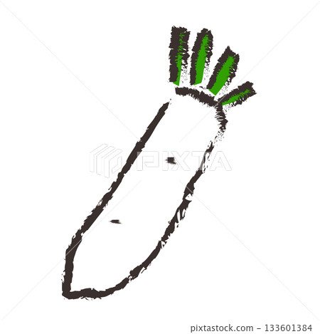 Illustrations of Japanese radish 133601384