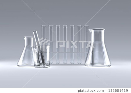 Laboratory flask with chemical solutions Laboratory flask with chemical solutions 133601419