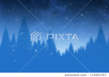 Silhouetted evergreen treetops are stretching across flat design gradient sky with falling snow Silhouetted evergreen treetops are stretching across flat design gradient sky with falling snow 133601457