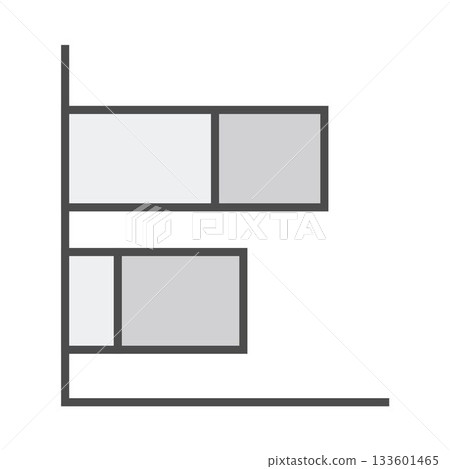 Gray bar graph against white background Gray bar graph against white background 133601465