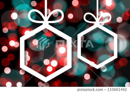 Hanging christmas decorations on lights 133601492