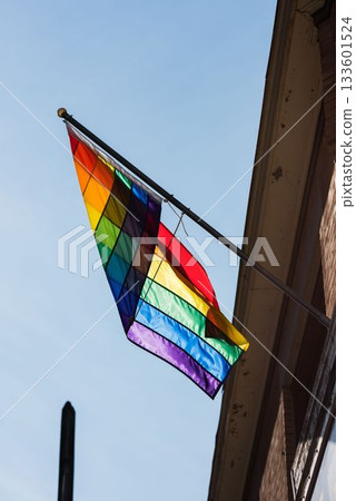 Flag mounting on the wall Flag mounting on the wall 133601524