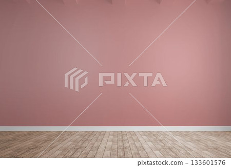 Empty loft interior is featuring flat design with red wall, hardwood floor, exposed beams Empty loft interior is featuring flat design with red wall, hardwood floor, exposed beams 133601576