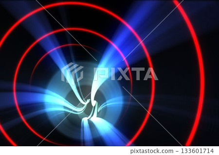 Red spiral with blue light 133601714