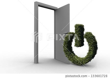 Turn off symbol by open door Turn off symbol by open door 133601728