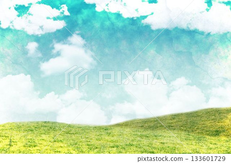 Digitally generated image of green hill Digitally generated image of green hill 133601729