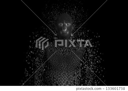 Pixelated 3d image of man 133601738