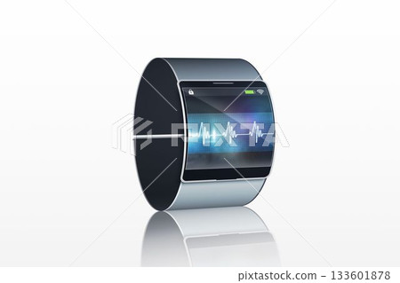 Futuristic wrist watch with display Futuristic wrist watch with display 133601878