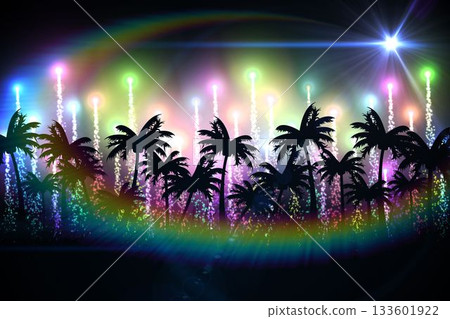 Digitally generated palm tree background Digitally generated palm tree background 133601922