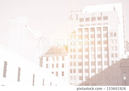 tall buildings with bright light 133601926