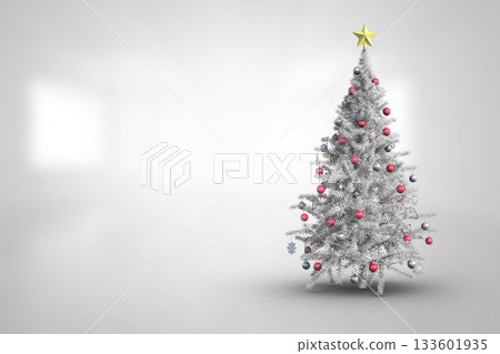 Christmas tree in bright room 133601935