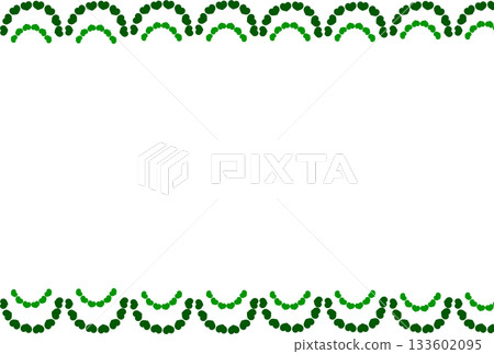 A frame of green hearts in semicircles 133602095