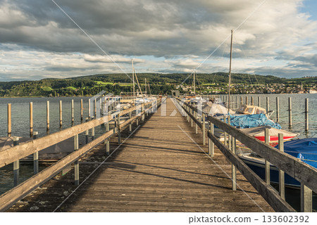 Wooden pier on Lake Constance, Germany Wooden pier on Lake Constance, Germany 133602392
