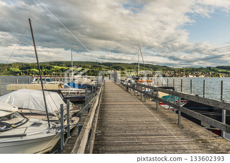 Wooden pier on Lake Constance, Germany Wooden pier on Lake Constance, Germany 133602393