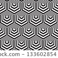 Abstract Optical Hexagon Vector Pattern 133602854