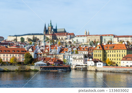 Cityscape of Prague with Vltava River in Czechia from Charles Bridge Praha Castle Old Town Cityscape of Prague with Vltava River in Czechia from Charles Bridge Praha Castle Old Town 133603002