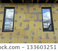 The house is insulated with green mineral wool 133603251