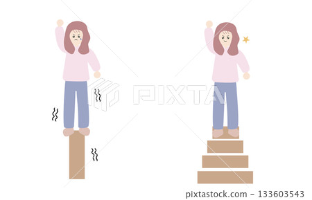 A woman who tries to force herself to be independent in an unstable place and a woman who builds up security A woman who tries to force herself to be independent in an unstable place and a woman who builds up security 133603543