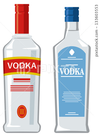瓶子裡的伏特加酒插圖 瓶子裡的伏特加酒插圖 133603553