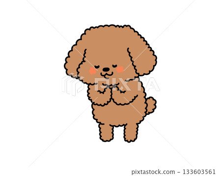 一隻可愛的小狗鞠躬 133603561