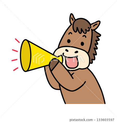 一匹拿著擴音器的馬 133603597