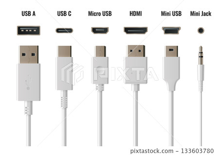 Mobile phone chargers and ports set Mobile phone chargers and ports set 133603780