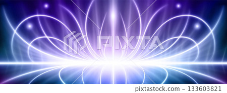 Tech background with blue curved light rays Tech background with blue curved light rays 133603821