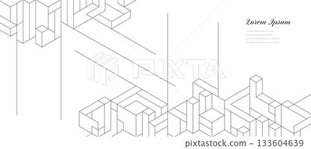 幾何抽象建築科技商業背景 133604639