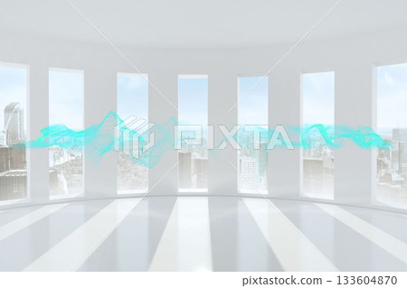 Abstract blue wave design 133604870