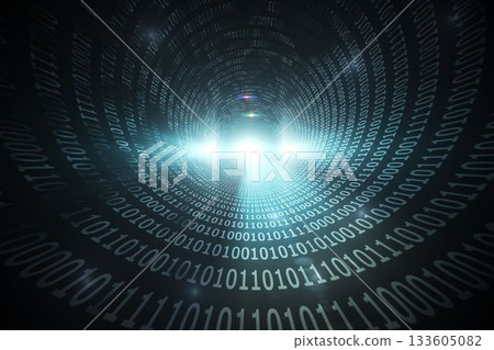 Spiral of shiny binary code Spiral of shiny binary code 133605082