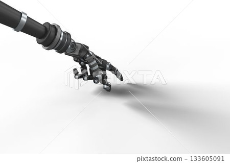 High angle view of robotic arm pointing High angle view of robotic arm pointing 133605091