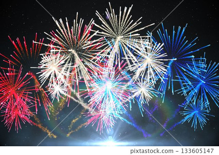 Digitally generated bright firework design Digitally generated bright firework design 133605147