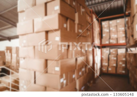 Stack of cardboard boxes in warehouse Stack of cardboard boxes in warehouse 133605148