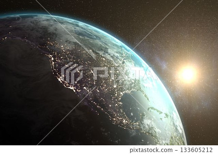 Image of earth on the space Image of earth on the space 133605212
