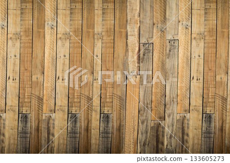 Vertical wooden plank surface is showing natural grain patterns and visible nails in flat design Vertical wooden plank surface is showing natural grain patterns and visible nails in flat design 133605273