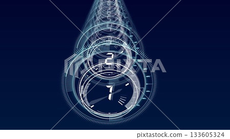 Interface dial countdown with blue background 133605324