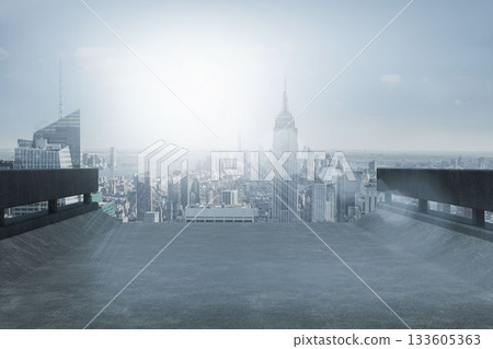 Large city on the horizon 133605363