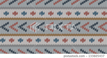 Arrow and dot knitted retro style seamless pattern background 133605437