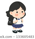 Illustration of a Young Student with Backpack 133605483