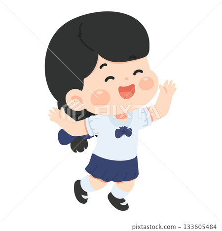 Happy Girl Jumping with Joy student Happy Girl Jumping with Joy student 133605484