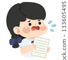 Illustration of Girl Anxious About School Work 133605495