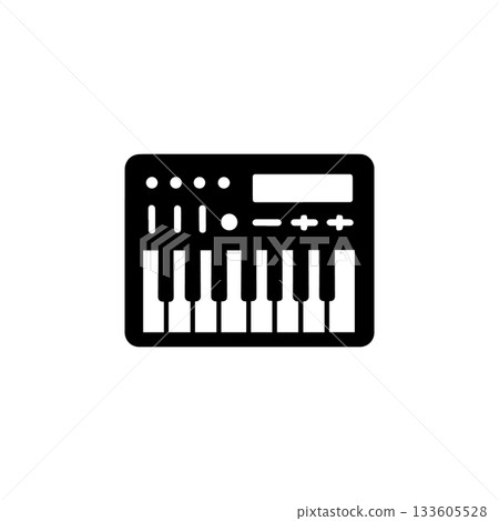 midi keyboard silhouette icon synthesizer piano digital music production instrument illustration midi keyboard silhouette icon synthesizer piano digital music production instrument illustration 133605528