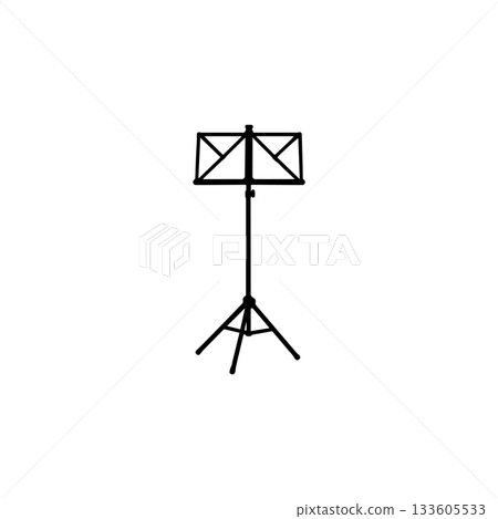 music stand silhouette sheet holder for musicians isolated on white background 133605533