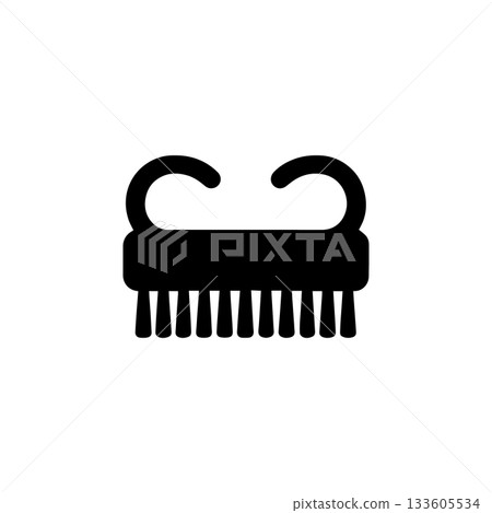 nail brush silhouette bathroom hand cleaning accessory isolated on white background nail brush silhouette bathroom hand cleaning accessory isolated on white background 133605534