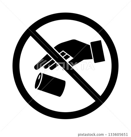 No littering of cans silhouette 133605651