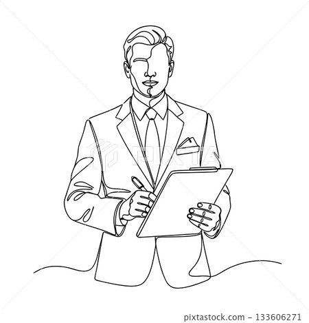 Man holding a binder (line art) Man holding a binder (line art) 133606271