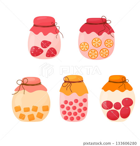 set of preserved food jars 133606280